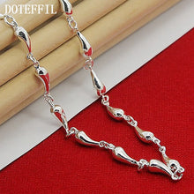 925 Sterling Silver Water Drop Pendant Necklace For Woman 18 Inch Chain Wedding Engagement Jewelry