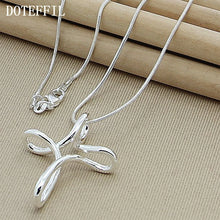 925 Sterling Silver Cross Pendant Necklace 16-30 Inch Snake Chain For Woman Fashion Wedding Engagement Jewelry
