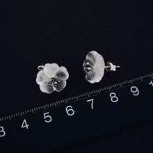 Real 925 Sterling Silver Earrings Natural Crystal Gems Fine Jewelry Flower in the Rain Stud Earrings for Women Brincos