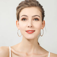 Silver Color 40/45/50mm Round Circle Hoop Earrings For Women Wedding Engagement Party Jewelry