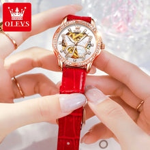 OLVES 6622  Oem Skeleton Luxury  Watch Ceramic Woman Mechanical Watch Sport Automatic Stainless Steel Waterproof Flywheel Design Luxury  Watch Ceramic Woman Mechanical Watch