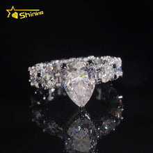 925 Silver Fine Jewelry 5ct Pear Cut Wedding Engagement Ring Moissanite Women Ring US Warehouse Pass Diamond Tester.