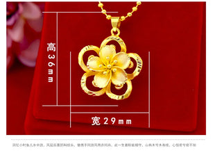 18K pendant Sunflower Pendant Sun Flower 3D Hard Gold 18K Gold AU750 Necklace Female Fine Christmas Gift Real Gold Jewelry
