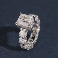 Sterling Silver  VVS Moissanite Radiant Cut 5ct Wedding Ring Eternity Ring Jewelry
