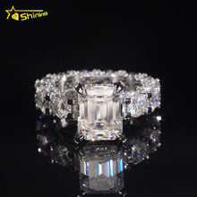 925 Sterling Silver Wedding Ring Collection Fine Jewelry Iced Out 5ct VVS Moissanite Ring Ladies Gifts .