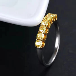18k Gold Diamond Ring For Women Wedding Bands Natural Yellow 0.84 CT Diamond Round Cute Romantic Engagement Gift