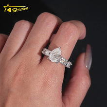 925 Silver Fine Jewelry 5ct Pear Cut Wedding Engagement Ring Moissanite Women Ring US Warehouse Pass Diamond Tester.
