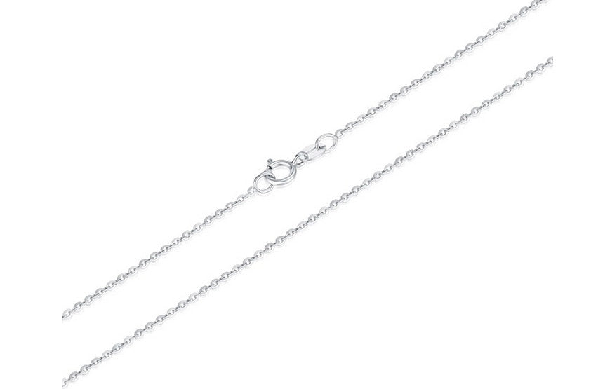 18K White Gold Chain 1g-3g Necklace Simple O Shape Bling Bling Women Choker