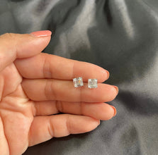 Solid Sterling Silver 3.00 CTTW Ascher Cut Made With Swarovski Elements Earrings