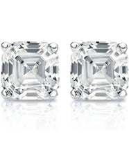 Solid Sterling Silver 3.00 CTTW Ascher Cut Made With Swarovski Elements Earrings
