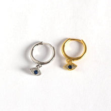 925 Sterling Silver Gift CZ Eye Hoop Earrings