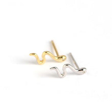925 Sterling Silver Animal Snake Cute Stud Earrings