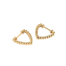925 Sterling Silver Geometry Beads Hollow Heart Hoop Earrings