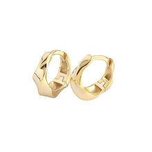 925 Sterling Silver Huggie Hoop Fashion Twisted Geometry Earrings