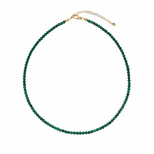 18K Gold Plated Brass Natural Stone Beads Single Strand Necklace