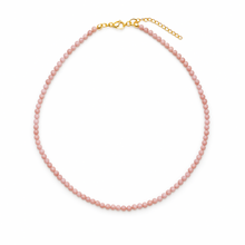 18K Gold Plated Brass Natural Stone Beads Single Strand Necklace