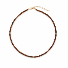 18K Gold Plated Brass Natural Stone Beads Single Strand Necklace