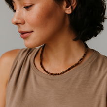 18K Gold Plated Brass Natural Stone Beads Single Strand Necklace