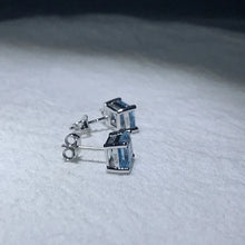 Luxury 100% 925 Real Silver 6X8mm Topaz Emerald Cut Earrings for Women Gemstone Wedding Band Party Fine Jewelry Gift