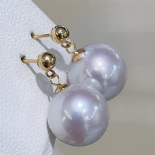 Elegant 18K Gold Ear Needles Freshwater Edison Pearl Pendant Stud Wedding Earrings for Women Gift