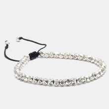 Handmade Braided Simple Retro Beads Bracelet For Men Women Multi Faceted Tibetan Silver Beaded Bracelet Friendship DIY Jewelry