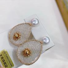 Original 14k Filled Gold Stud Natural Pearl Earrings Personality Metal Dangle Earrings Handmade Jewelry Gifts