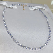 18k Gold Necklace for Women Natural Freshwater Aurora Pearl Necklace Paired With Tanzanite Charms Chain Choker