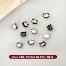 Korean Style Natural Shell Black Cat Earring 925 Sterling Silver for Women Party Fashion Jewelry Gift