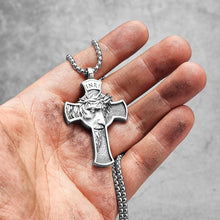 Stainless Steel Jesus Cross Religon Amulet  Men Women Necklaces Pendants Chain Punk Trendy Jewelry Creativity Gift Wholesale