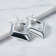 925 Sterling Silver Star Square Smooth Circle Hoop Earring For Woman Party Gift Fashion Charm Wedding Engagement Jewelry