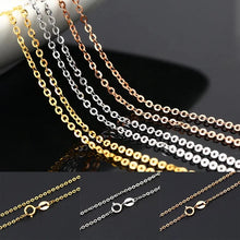 18K Au750 Gold O-Link Clavicle Necklace Women High Luster Chain Minimalist Layering Jewelry Containing a steel stamp