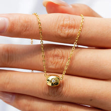Luxury 100% Real 18k Gold Women's Passepartout Transfer Bead Pendant Moissanite Diamond Necklace