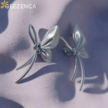 925 Sterling Silver Bow Stud Earrings For Women Designer Trendy Ribbon Bowknot Statement Earrings Luxury Jewelry Gift