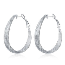 925 Sterling Silver Particle Surface U Earring For Woman Charm Fashion Wedding Engagement Jewelry