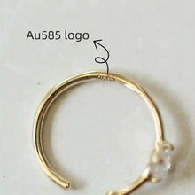 14K Yellow Gold Simulated Diamond Cz Nose Ring, 3mm Hoop, kj463