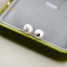 ASHIQI Natural Freshwater Pearl Earrings 925 Sterling Silver Star Moon Love Earrings for Girls