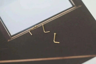 14K Gold L-Shaped Nose Ring | Hypoallergenic & Stylish Nose Jewelry | Comfort Fit for Everyday Wear kj462