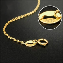 18K Au750 Gold O-Link Clavicle Necklace Women High Luster Chain Minimalist Layering Jewelry Containing a steel stamp