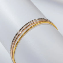 Real 925 Silver Tricolor Three Strands Layered Bracelets For Women Italian Jewelry Trendy Luxury Bracelet 17.5cm/19cm