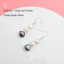 Real 925 Sterling Silver Natural Freshwater Pearl Earrings long korean earrings for Women Big Baroque pearl Jewelry Gift