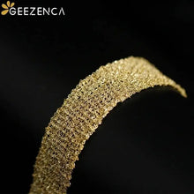 Italy design Luxury 925 Silver with 18K Gold Mesh Chain Woven Flat Bracelet Women Sparkling Dainty Wide Bracelets Love Gift For Her