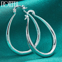 U Grain Circle Hoop Earring 925 Sterling Silver For Women Lady Best Gift Fashion Charm Silver Wedding Jewelry