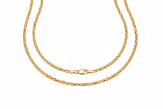 925 Sterling Silver Italian 2.5mm Flat Byzantine Link Chain Necklace for Women Vintage Silver Dainty Jewelry SC79