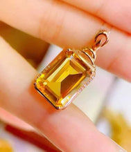 18K Solid Gold Inlaid 6.85ct Natural Citrine & Genuine Diamond Pendant High End Gemstone Prosperity Treasure Real Gold Jewelry