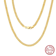 925 Sterling Silver With 18K Gold Plated Hip Hop 2.5mm Franco Chain Necklace for Men Fashion  Choker Necklace Party Jewelry NMN13