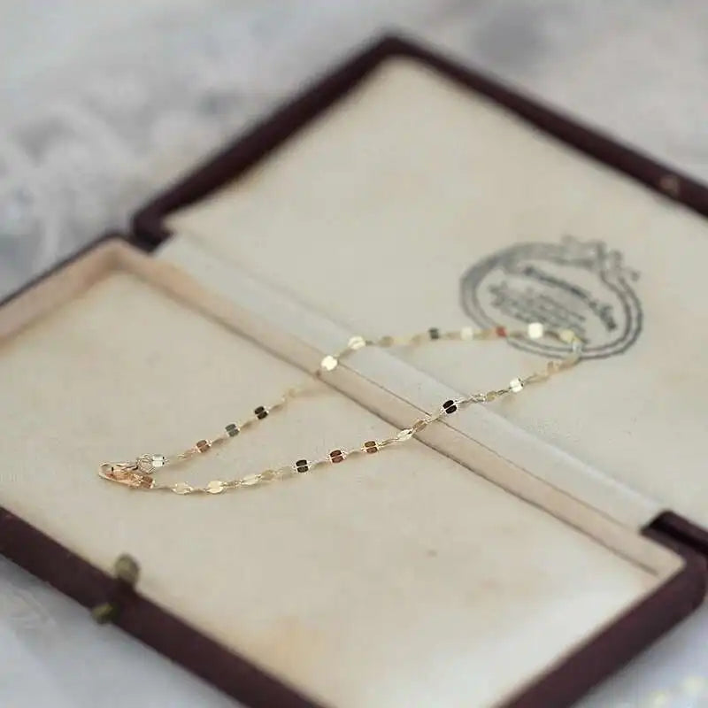 14K Gold Bracelet, Japanese Design, Exquisite Shining Lips, Kiss Word