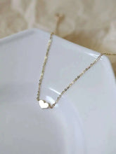 14K Solid Gold Heart Charm Bracelet, Dainty Minimalist Jewelry, kj184