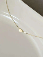 14K Solid Gold Heart Charm Bracelet, Dainty Minimalist Jewelry.