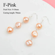 Real 925 Sterling Silver Natural Freshwater Pearl Earrings long korean earrings for Women Big Baroque pearl Jewelry Gift