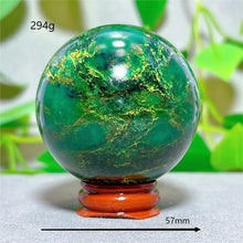 Emerald  Sphere Golden stripe Crystal Natural Quartz Stone Home Decoration Minerals Reiki Gifts Craft Energy Healing Spiritual